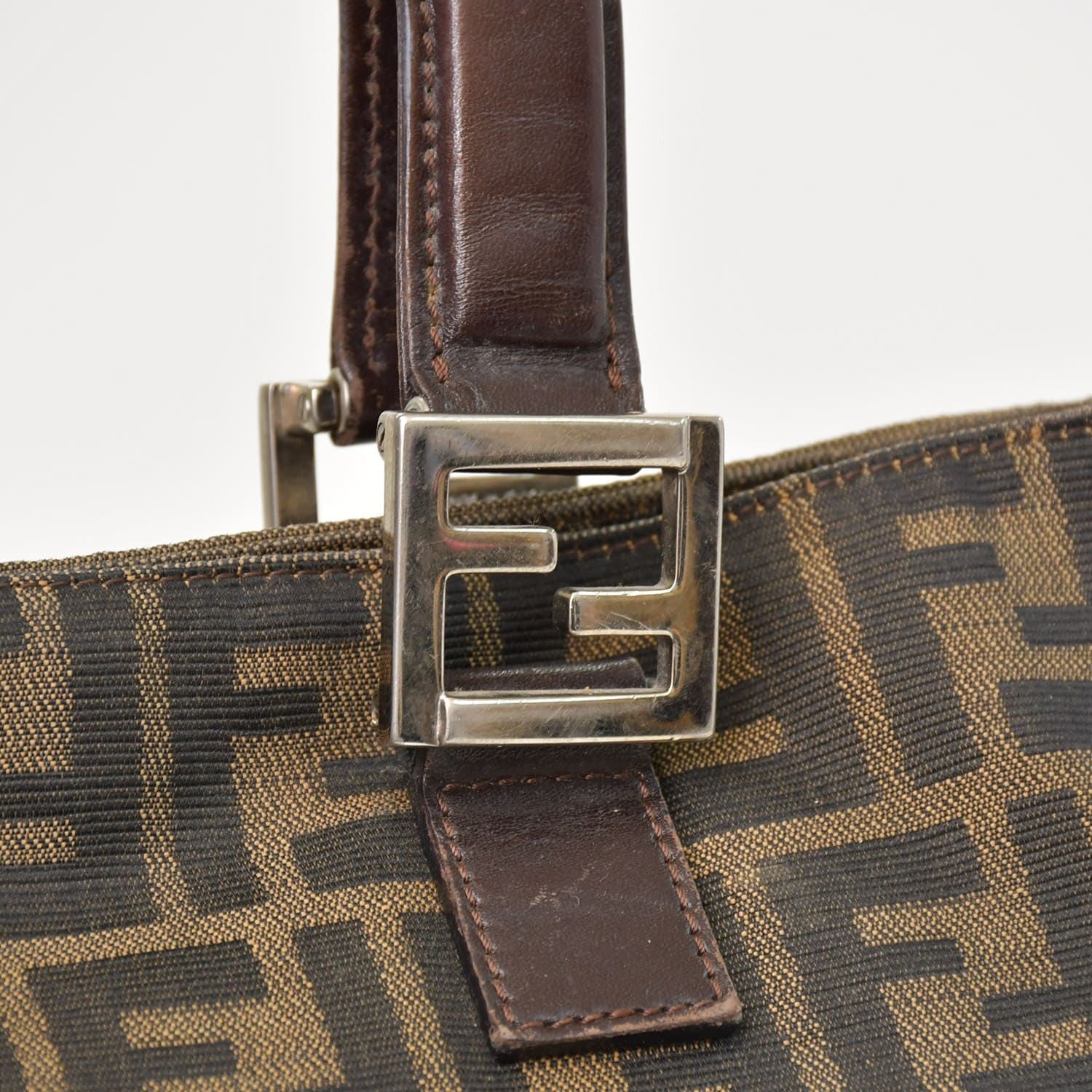 Fendi Tote Bag Zucca Pattern Canvas Brown Silver — view 5