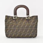 Fendi Tote Bag Zucca Pattern Canvas Brown Silver — view 3