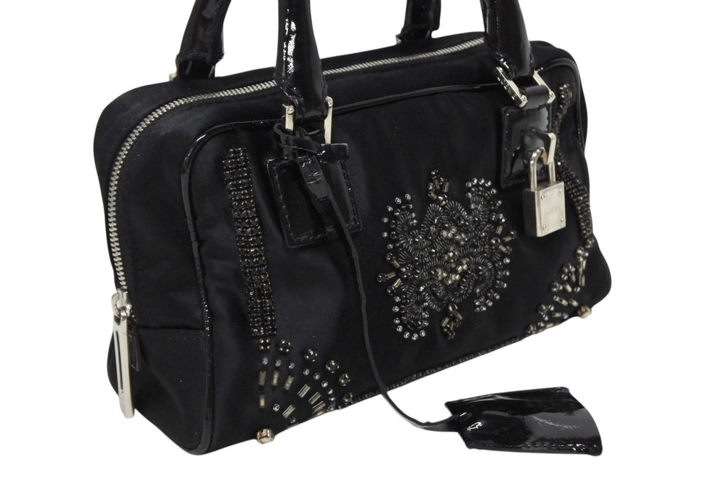 Loewe Mini Amazona Mini Andbag Satin Beads Crystal Black Silver — view 4
