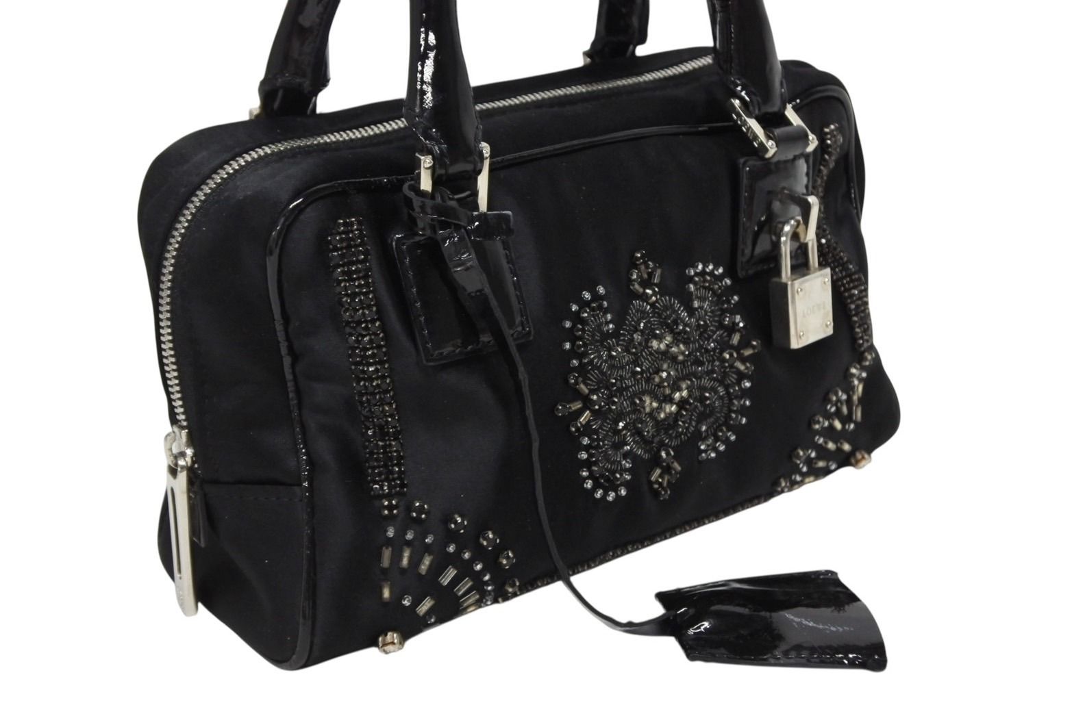 Loewe Mini Amazona Mini Andbag Satin Beads Crystal Black Silver — view 4