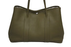Hermes Garden Party PM Tote Bag Negonda Canvas Olive Green Silver — view 2