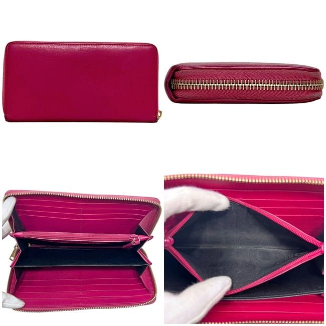 Yves Saint Laurent Round Zipper Long Wallet Pink — view 3