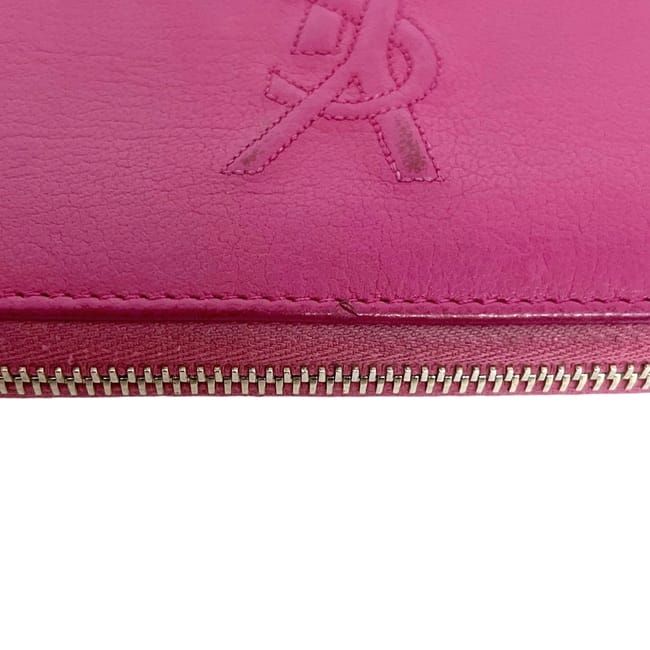 Yves Saint Laurent Round Zipper Long Wallet Pink — view 9