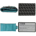 Fendi Trifold Wallet Blue Black Zucchino 8 M0023 — view 3