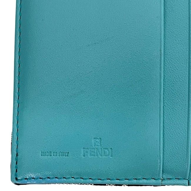 Fendi Trifold Wallet Blue Black Zucchino 8 M0023 — view 7