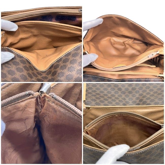 Celine Shoulder Bag Brown Macadam Crossbody Leather