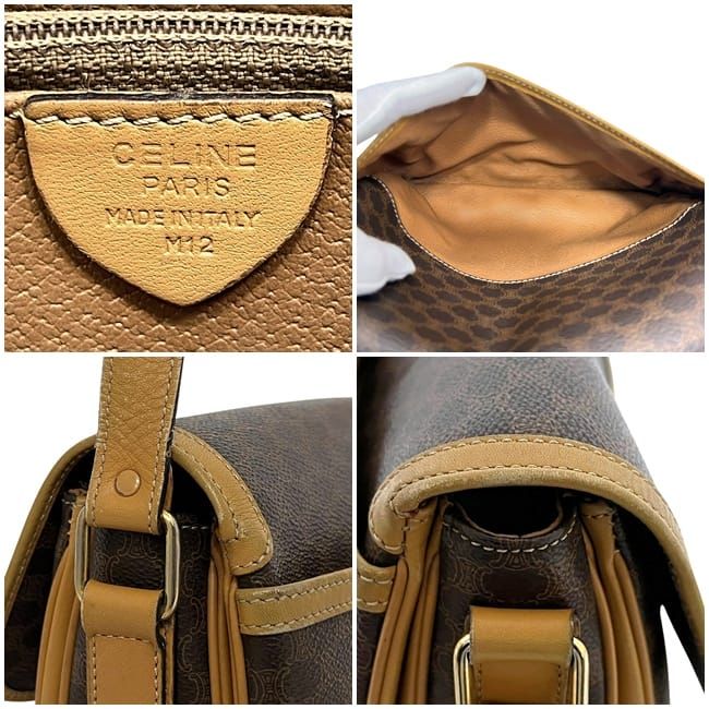 Celine Shoulder Bag Brown Macadam Crossbody Leather