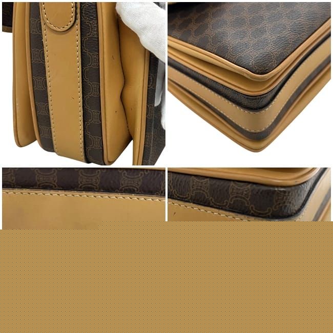 Celine Shoulder Bag Brown Macadam Crossbody Leather