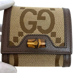 Gucci Bifold Wallet Diana Compact Beige Brown Jumbo GG — view 7