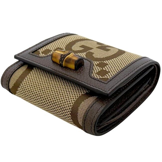 Gucci Bifold Wallet Diana Compact Beige Brown Jumbo GG — view 3