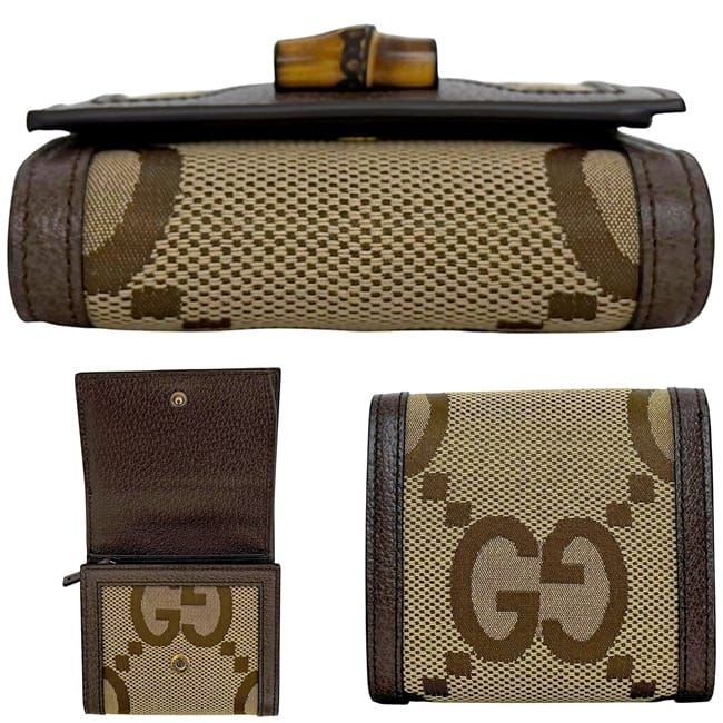Gucci Bifold Wallet Diana Compact Beige Brown Jumbo GG — view 2