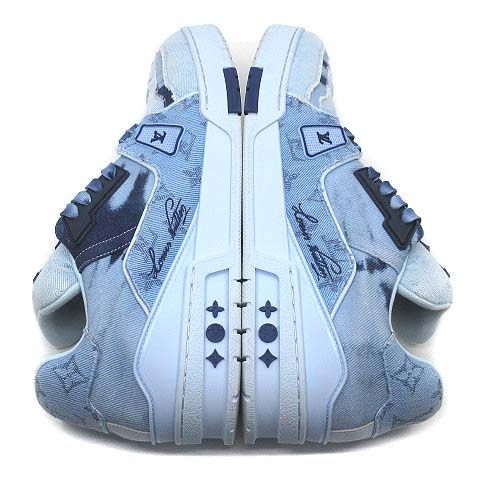 Louis Vuitton Trainer Line Monogram Denim Bleached Sneakers — view 7