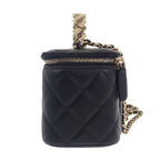 Chanel Top Handle Long Vanity Case 2-Way Bag Shoulder Lambskin Black — view 5