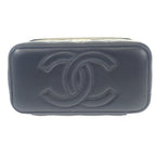 Chanel Top Handle Long Vanity Case 2-Way Bag Shoulder Lambskin Black — view 7