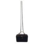 Chanel Top Handle Long Vanity Case 2-Way Bag Shoulder Lambskin Black — view 8