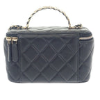 Chanel Top Handle Long Vanity Case 2-Way Bag Shoulder Lambskin Black — view 4