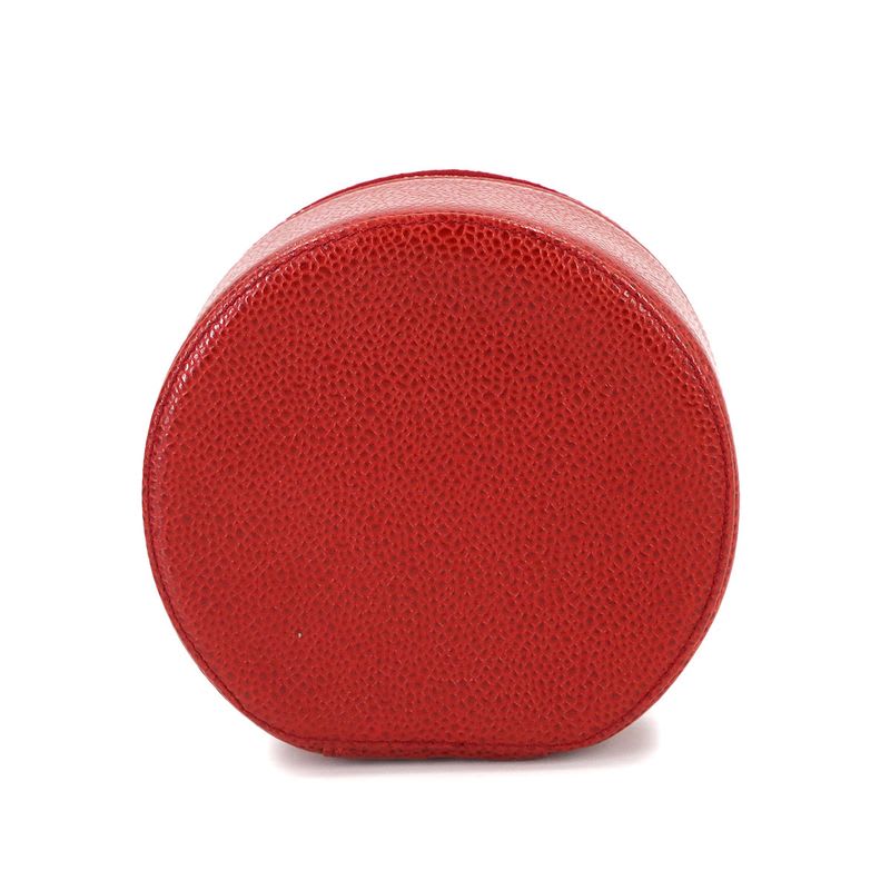 Chanel Jewelry Case Box Accessory Pouch Caviar Leather Red Vintage — view 4