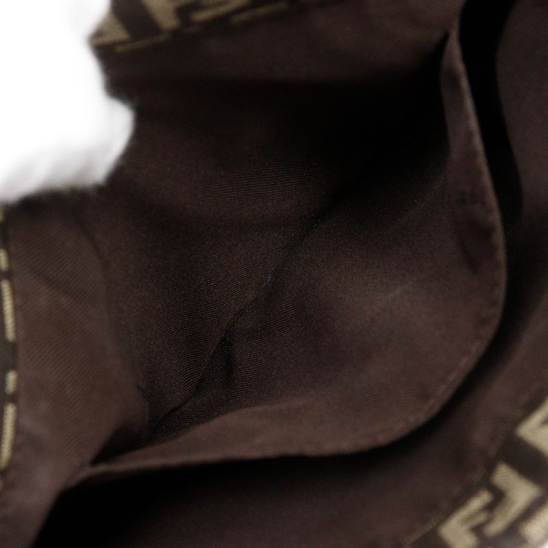 Fendi Zucchino Nylon Canvas Brown Shoulder Bag