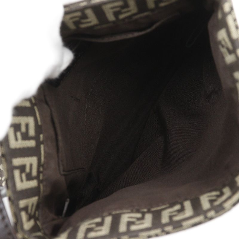 Fendi Zucchino Nylon Canvas Brown Shoulder Bag