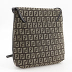 Fendi Zucchino Nylon Canvas Brown Shoulder Bag