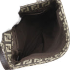 Fendi Zucchino Nylon Canvas Brown Shoulder Bag