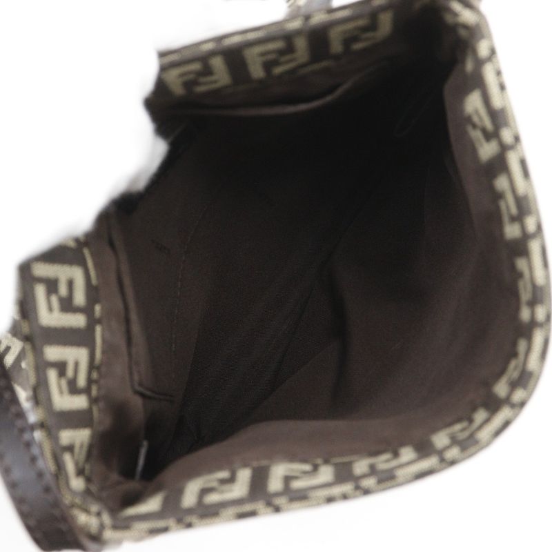 Fendi Zucchino Nylon Canvas Brown Shoulder Bag