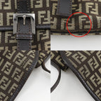 Fendi Zucchino Nylon Canvas Brown Shoulder Bag