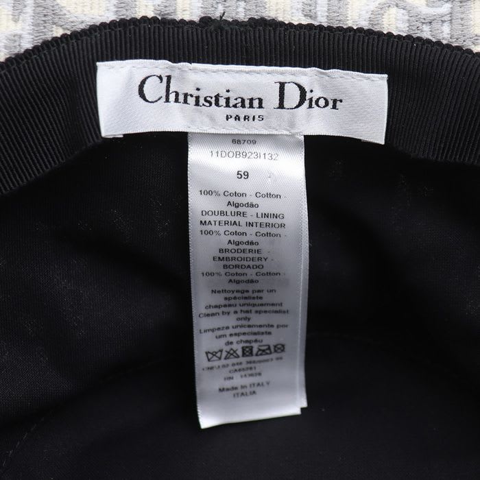 Dior Trotter Oblique Bucket Hat Ivory Gray 11 Dob923 I132 — view 6