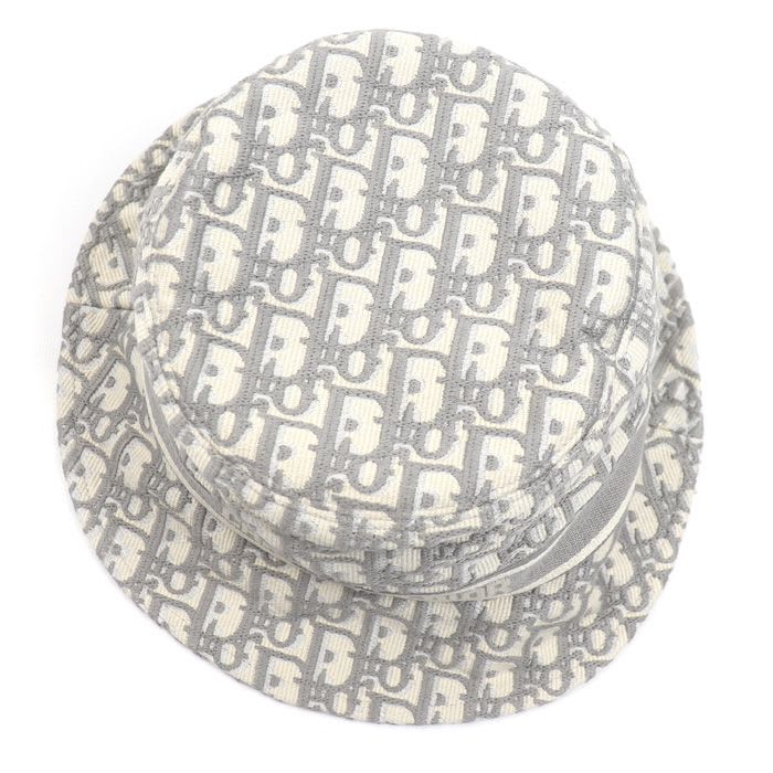 Dior Trotter Oblique Bucket Hat Ivory Gray 11 Dob923 I132 — view 4