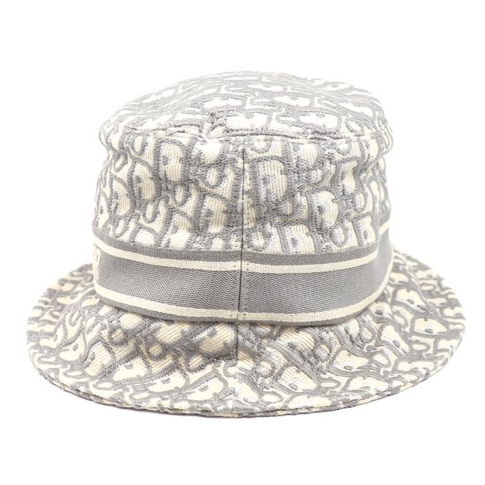 Dior Trotter Oblique Bucket Hat Ivory Gray 11 Dob923 I132 — view 3