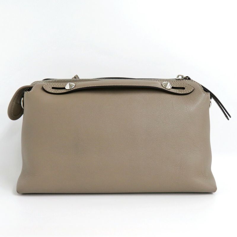 Fendi Visible Medium Leather 8 Bl146 Cuff Grey 2-Way Handbag — view 3