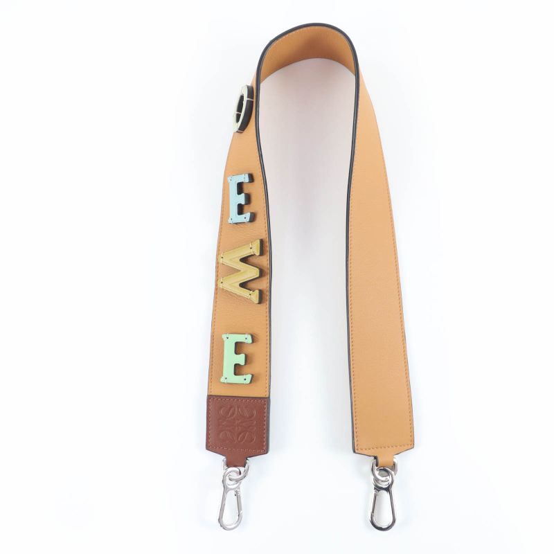 Loewe Logo Anagram Leather Shoulder Strap Brown Multicolor Silver Hardware — view 2