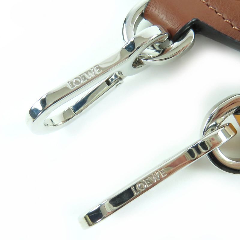 Loewe Logo Anagram Leather Shoulder Strap Brown Multicolor Silver Hardware — view 5