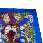 Hermes Scarf Silk Carre 90 Chapeau Hat Off Blue — view 3