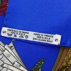Hermes Scarf Silk Carre 90 Chapeau Hat Off Blue — view 8