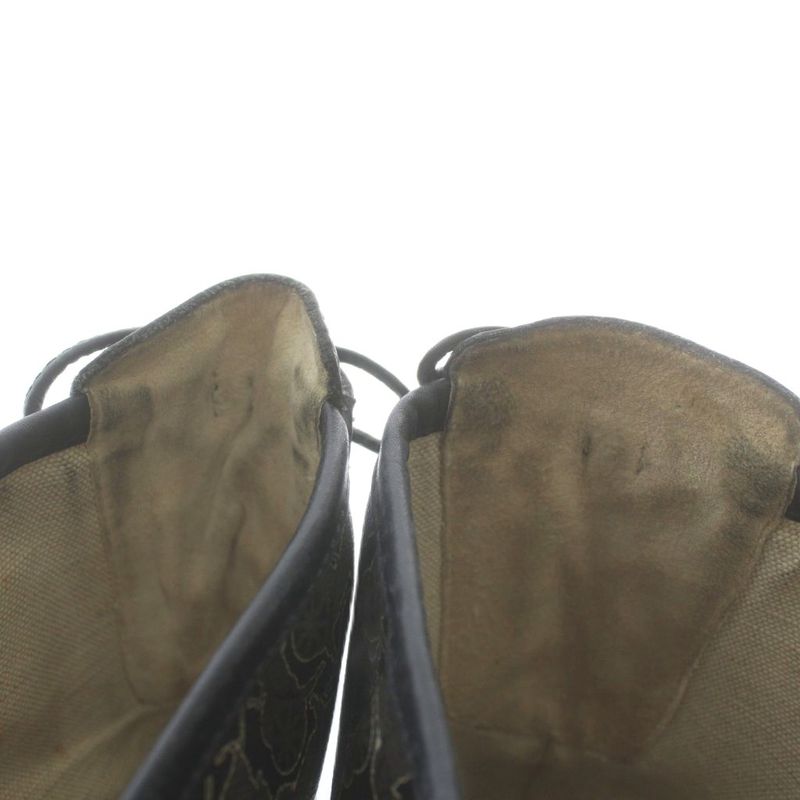 Celine Long Boots Leather Wedge Sole Carriage Pattern All Over Triomphe — view 4