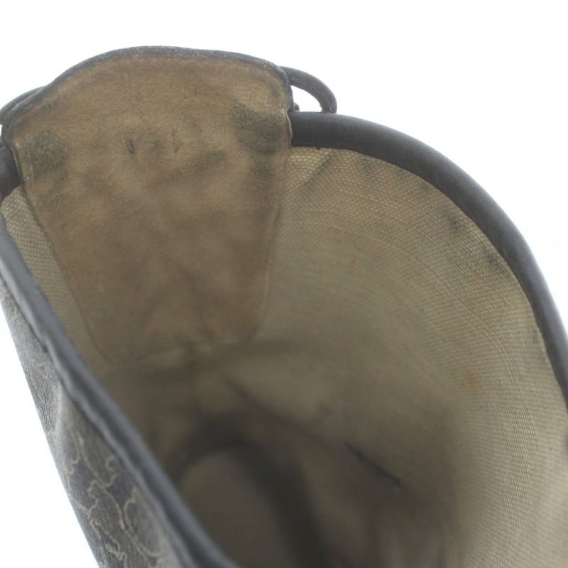 Celine Long Boots Leather Wedge Sole Carriage Pattern All Over Triomphe — view 7