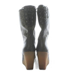 Celine Long Boots Leather Wedge Sole Carriage Pattern All Over Triomphe — view 5