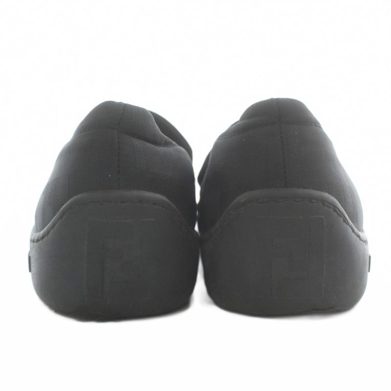 Fendi Slip-on Sneakers Low-cut Logo All-over Pattern Black XZ GY18 — view 5
