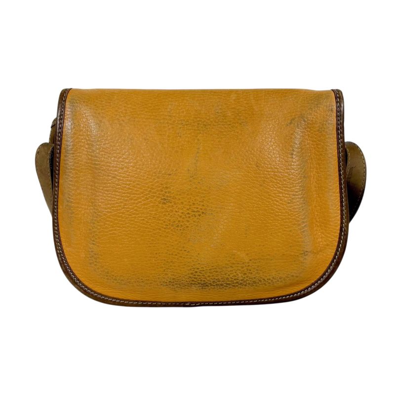 Loewe Anagram Logo Mini Shoulder Bag Yellow Beige Leather Vintage