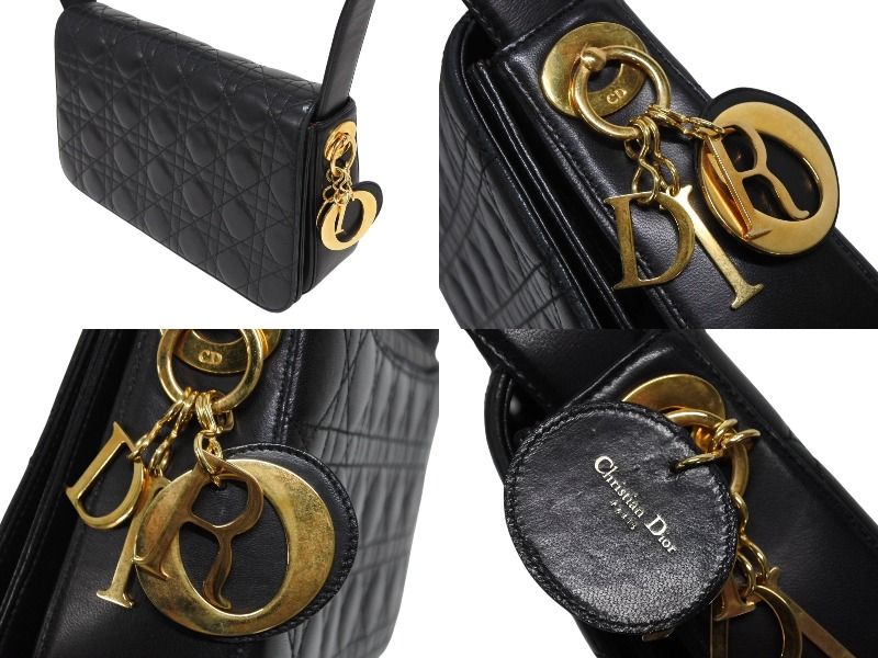 Dior Cannage Bag Lambskin Black Gold — view 4