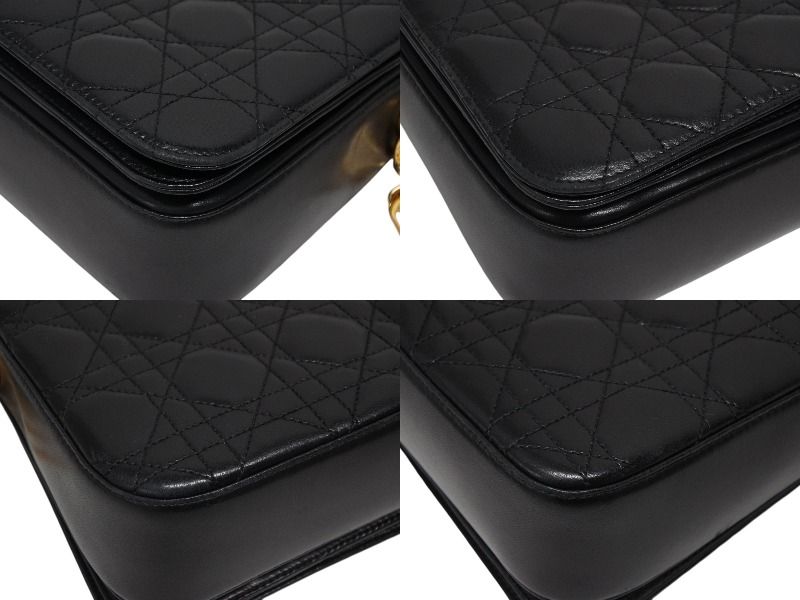 Dior Cannage Bag Lambskin Black Gold — view 6