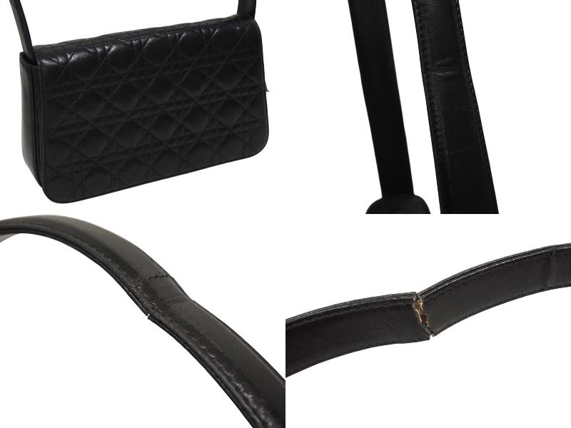 Dior Cannage Bag Lambskin Black Gold — view 3
