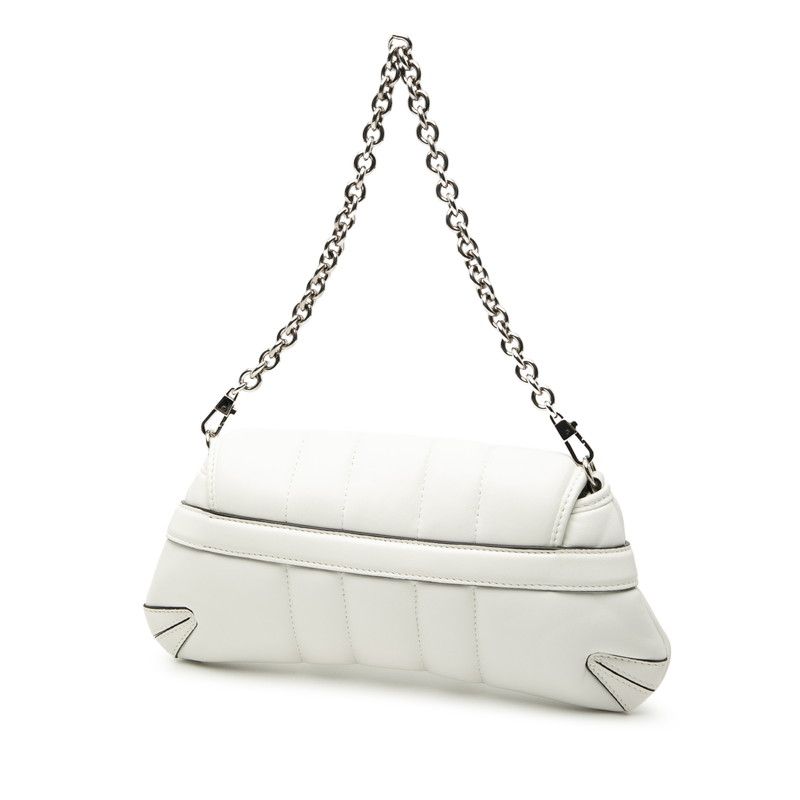 Gucci Horsebit Shoulder Bag Handbag White Leather — view 3
