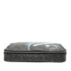 Fendi Zucca Second Bag Clutch 7 N0115 Gray Multicolor Leather — view 4