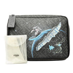 Fendi Zucca Second Bag Clutch 7 N0115 Gray Multicolor Leather — view 8