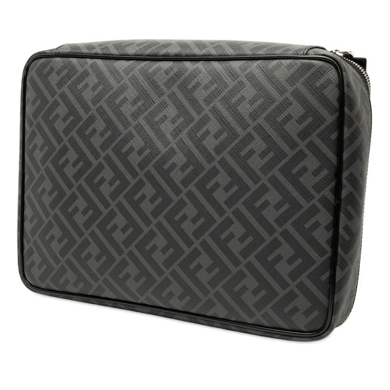 Fendi Zucca Second Bag Clutch 7 N0115 Gray Multicolor Leather — view 3