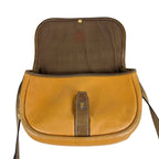 Loewe Anagram Logo Mini Shoulder Bag Yellow Beige Leather Vintage
