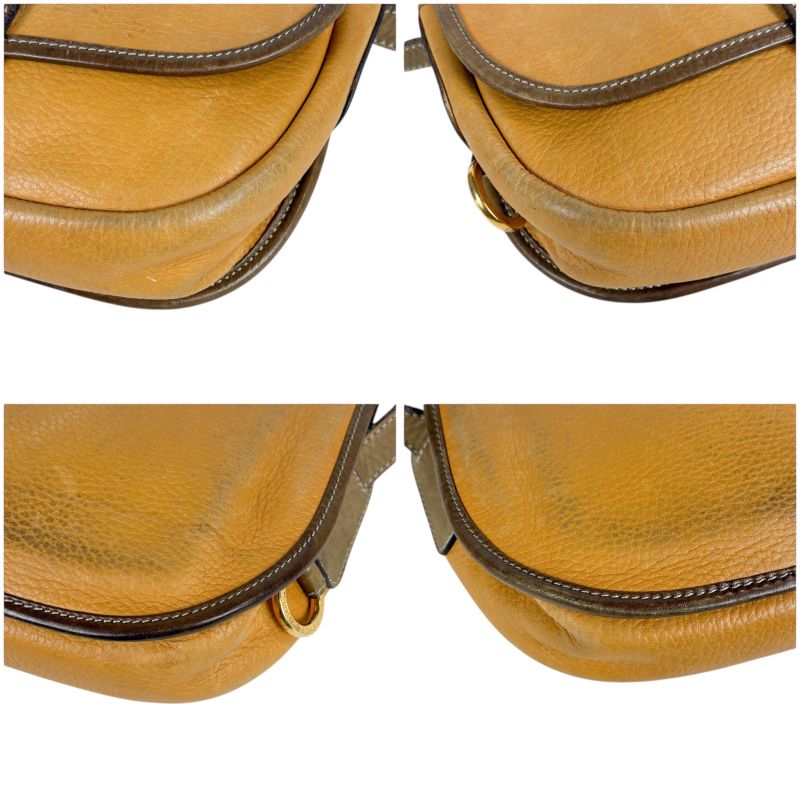 Loewe Anagram Logo Mini Shoulder Bag Yellow Beige Leather Vintage — view 7
