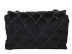 Chanel S Chain Shoulder Bag CC Logo Rabbit Fur Calf Hair Black Gold — view 2